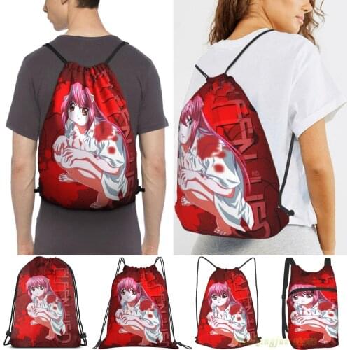 Elfen Lied(5) Women Purpose Drawstring Backpack Bags Men Outdoor Travel Backpacks For Gym Training Swimming Fitness Bag