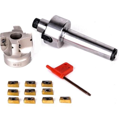 New MT3-FMB22-M12 Shank 400R 50-22 Face Milling CNC Cutter + 10pcs APMT1604 Inserts For Power Tool