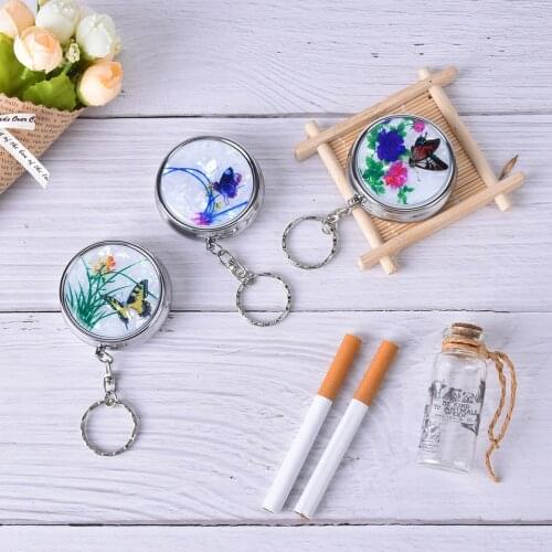 JETTING Fashion Portable KeyChain Ring Case Medicine Organizer Pill Box Makeup Storage Ashtray Container Stainless Steel New