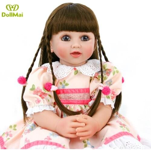 Princess Sue doll toys 24" 60cm soft body silicone vinyl girl baby toys bebe reborn toddler xmas gift present