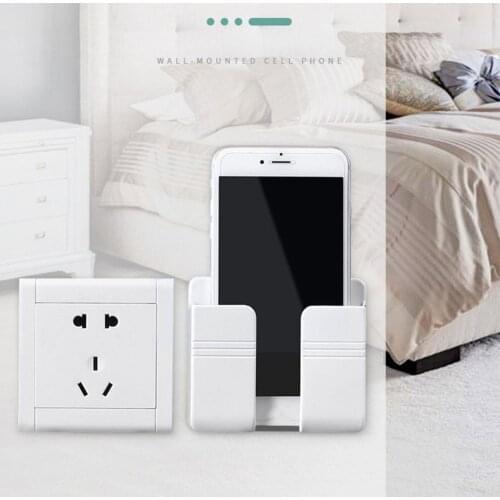 Wall Mounted Organizer Air Conditioner TV Remote Control Box Plug Charging Storage Phone USB Multifunction Stand Mobile Hol X6K7