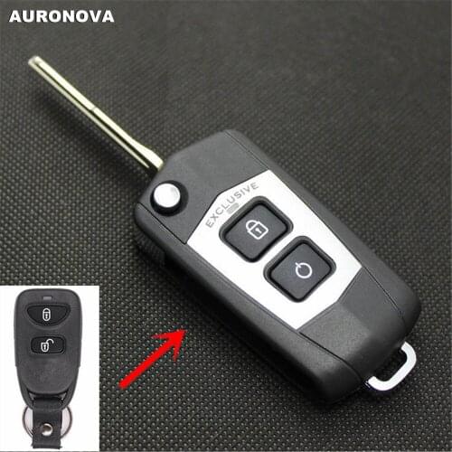 AURONOVA New Upgrade Folding Key Shell for Kia Sportage 2 Buttons Modified Remote Car Key Case DIY