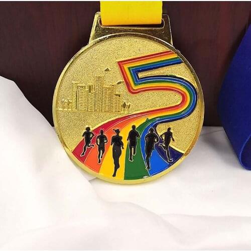 Color New Metal Medal Match Medals Badges Souvenirs The marathon Medal Gold Medal with good ribbon School sports Metal
