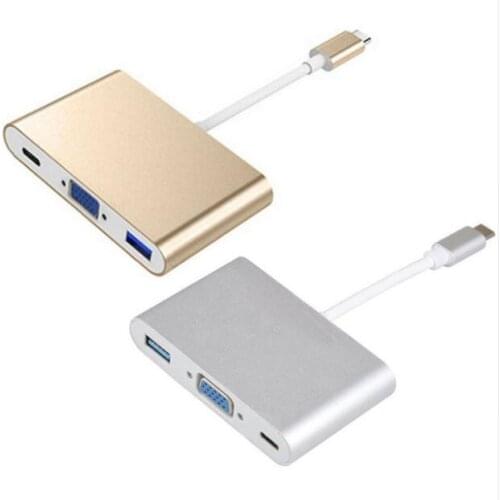 New USB 3.1 Type C USB-C to VGA Female Adapter Cable type C to HDMI USB For Macbook Chromebook
