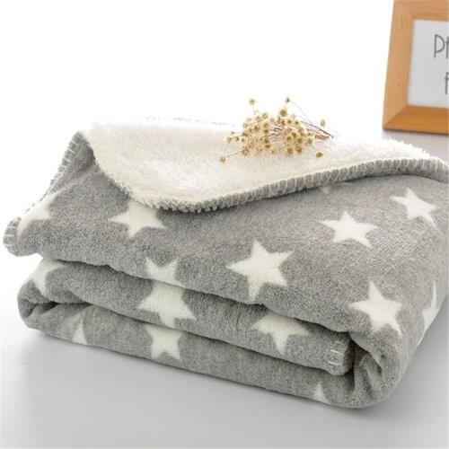 100x150cmBaby Blanket Newborn Double Thick Flannel Swaddle Wrap Warm Coral Fleece Blanket Soft Children Bedding Quilt
