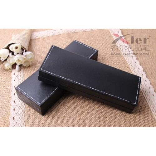 DHL 100pcs/lot office gift pen box office stationery pencil box PU leather pen case business gifts wholesale gift metal pen box