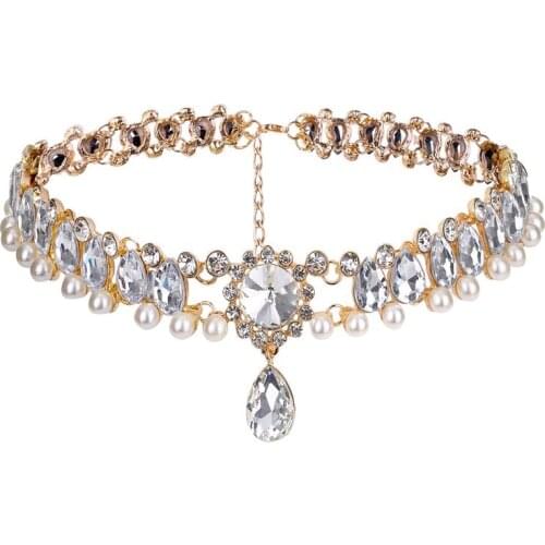 Necklace Woman Europe America Fashion Metal Alloy Drop Diamond Fake Pearl Short Party Valentines Day Present Lady Wild Necklace