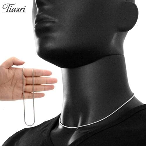 Tiasri Necklace For Man Woman High Quality Stainless Steel Choker Collar Chain Link Snake Chain Design Gift Hip-hop Male Jewelry