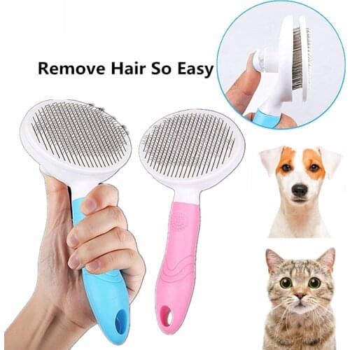 Pet Comb Self Cleaning Brush Professional Grooming Brush for Dogs and Cats,Quick Clean Short and Medium Hair Removal Accessories