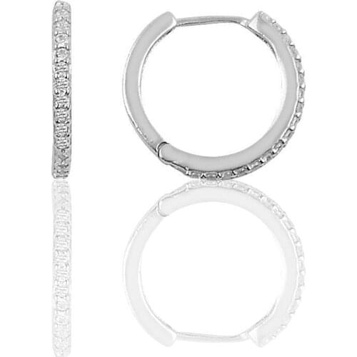 Silver 14 Mm Ancl Zircon Cubic Zirconia Full Ring Earring, Women 'S Accessories, Women 'S Earrings, Earrings, Jewelry, womens Jewelry