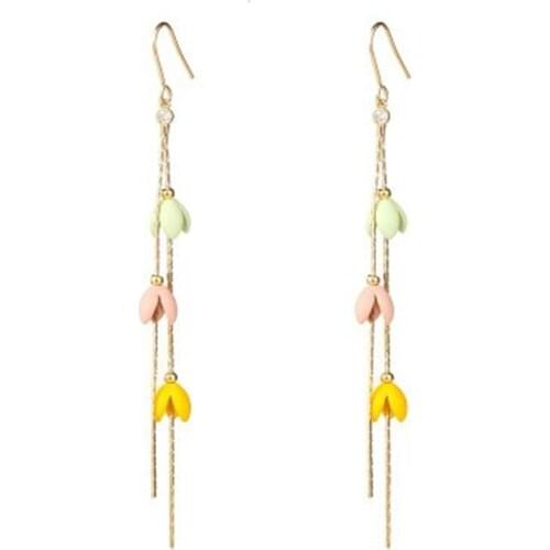 2020 fashion new small fresh temperament sweet long lily of the valley flower Tassel Earrings Elegant and high quality Earrings
