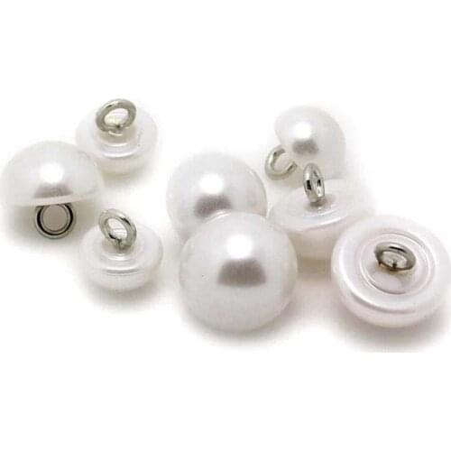 Sewing buttons 50pcs 7.5mm 9mm 10mm 11.5mm 12.5mm 15mm 18mm 20mm white/pearl white/black half pearl shank button