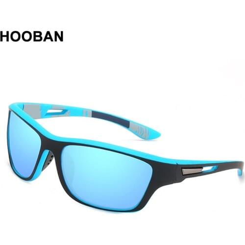 HOOBAN 2021 New Sports Polarized Sunglasses Men Women Fashion Outdoor Mens Sun Glasses Vintage Male Windproof Sand Goggle UV400