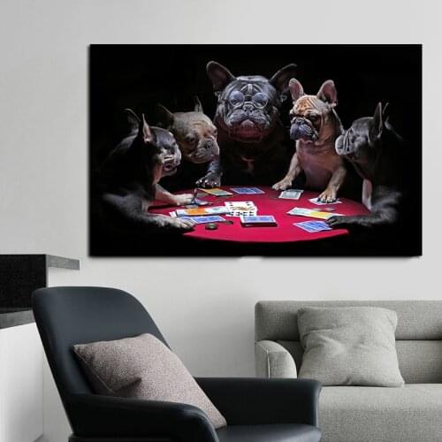 Modern Wall Decorations Living Room Paintings Cute Dogs Play Game Custom Canvas Prints Dropshipping Home Decor Wall Art Pictures