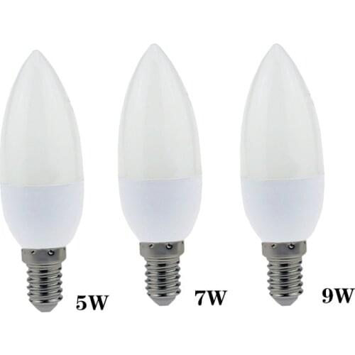 10X Led Candle Bulb E14 5W 7W 9W 85-265V Save Energy spotlight Warm/cool white chandlier crystal Lamp Ampoule Bombillas Home Li