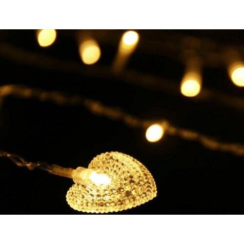 LED Heart Icicle Curtain String Light 1.5M Hanging Window Christmas Fairy Light Garland Bedroom Wedding Home Room Decor EU Pulg