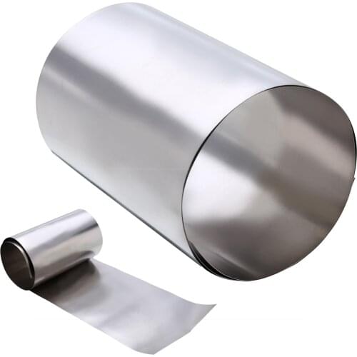 1Pcs Thin Ti Gr2 Titanium Plate Sheet Silver Metal Square Foil Craft 0.1*100*500mm with Corrosion Resistance