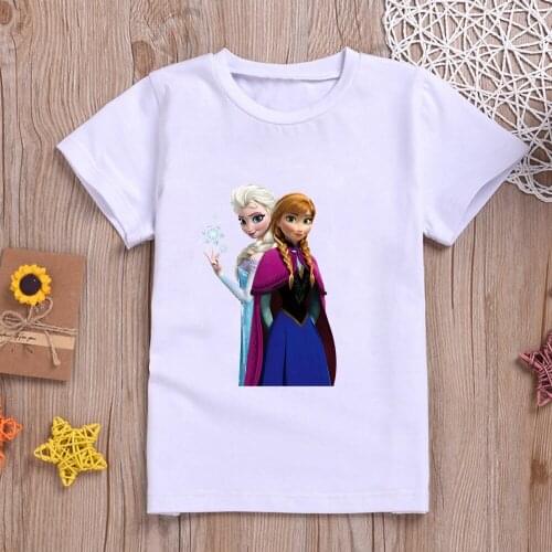 Frozen Kids Comfortable Modal T Shirts Disney Anime Figures Elsa Anna T-shirts Cartoon Baby Boys Girls Clothes Tops Summer Tees