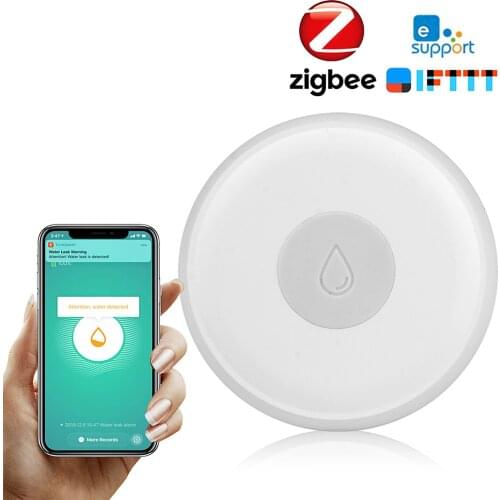 Zigbee Smart Home Water Leak Sensor Wireless Flooding Detector Water Leakage Detection eWelink App Remote Control for IFTTT