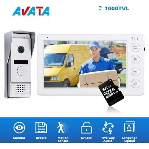 7 Inch Wired Video Intercom for Home Night Vision and Motion Detector Video Doorbell with Camera for Apartment