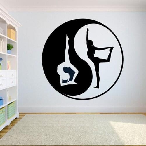 Yoga Wall Decal Logo Hindu Art Vinyl Wall Sticker Interior Design Decor Bedroom Gym Yoga Room Bodybuilding Girl Decals S382