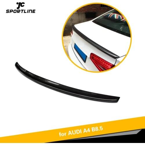 For Audi A4 B8 8.5 2013 - 2016 Carbon Fiber Rear Trunk Spoiler Boot Wing Lip