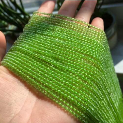 Peridot green Round Shape 2-3mm 15"nature for DIY jewelry making loose beads FPPJ wholesale beads nature gem stone