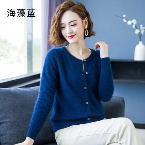 Autumn and winter womens cardigan mink sweater soft warmth and comfort all-match 2020 new hot sale womens plus size top