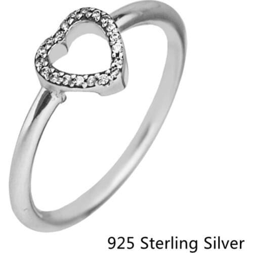 CKK 925 Sterling Silver Puzzle Heart Frame Ring For Women Original Fashion Jewelry Making Anniversary Gfit