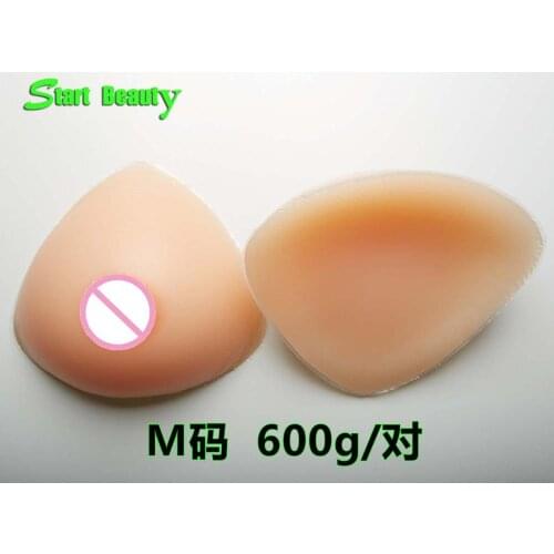1pair 600g B cup Silicone Breasts Forms Mastectomy Artificial Breast Boobs Tits Enlargement Bra Pads for Shemale Crossdress