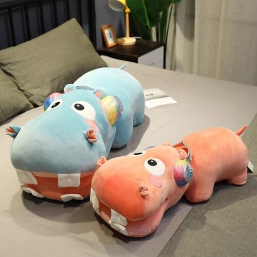 1PC 40/60/80CM Big Hippo Pillow Plush Toy Soft Stuffed Hippo With Big Teeth Doll Cartoon Cute Gifts For Child Birthday Present