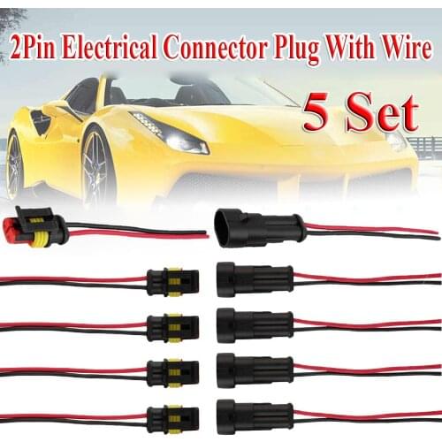 2 Pin Sealed Waterproof Wire Car Connector Plug Set New Car Parts With Wire AWG Marine Automatic Connector