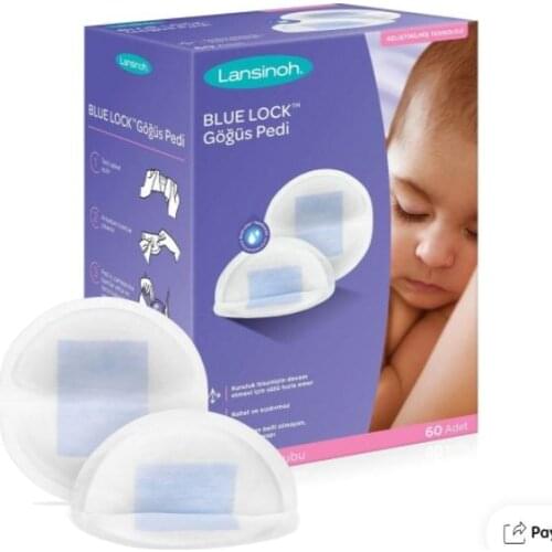 Lansinoh Blue Lock Chest Pad 60pcs Superior Absorbent Leakage Protection And Convenience Adapts To All Breast Sizes