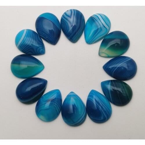 Blue stripe agates Fashion natural stone beads for jewelry making 25X18MM cab cabochon charms 12Pcs/lot Free shipping wholesale