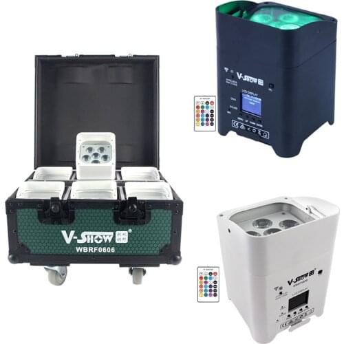 Free shipping to USA Euro Australia includ tax 6pcs with case wedding light battery wireless dmx IR remote&WIFI 6x18w uplight