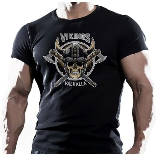 Viking Skull Bodybuilding Motivatio MMA Fighting Workout T-Shirt. Summer Cotton Short Sleeve O-Neck Mens T Shirt New S-3XL