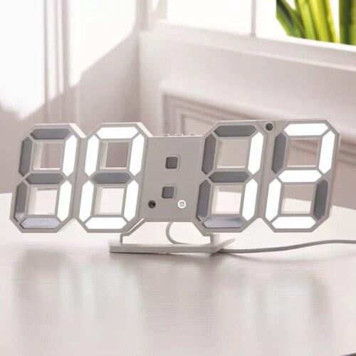 Digital Clock Luminous Time Three-Dimensional Clock Led Electronic Alarm Clocks Three-Dimensional Wall Clocks Decorative Lamp