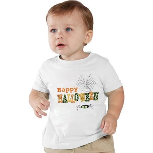 Happy Halloween Print Kids Tshirt Boy Girl T Shirt For Children Toddler Clothes Funny Top Tees White Kids Tshirt 1-12T