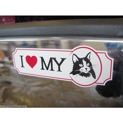 For I Love My Cat Pet Kitten Kitty Feline Custom Bumper Sticker Decal