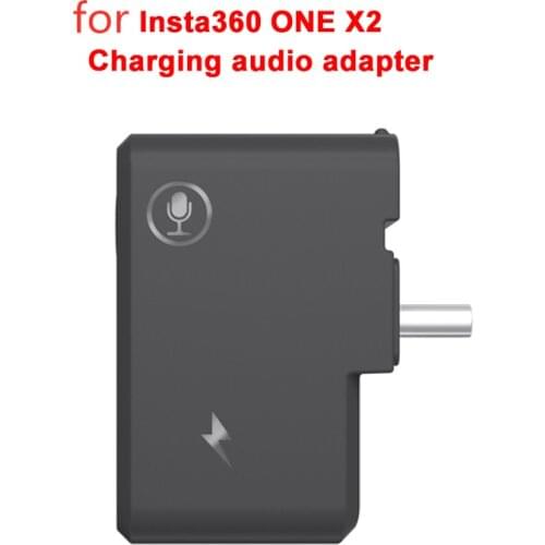 For Insta360 ONE X2 3.5mm Mini Microphone Adapter Charging Audio External Adapter 360° Video Camera Accessories Kits
