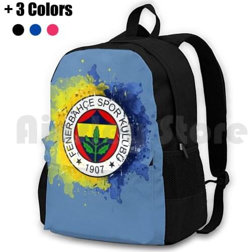 Fenerbahce Istanbul Watercolor Design Outdoor Hiking Backpack Riding Climbing Sports Bag Fenerbahce Galatasaray Besiktas