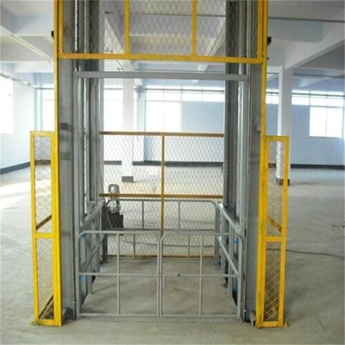 Hydraulic vertical cargo lift leading rail cargo lift electric wall lift warehouse platform lift use in warehouse