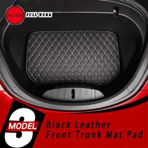 1pc Leather Car Styling Front Trunk Mat Storage Case Box Protective Pad Cushion Cover for Tesla Model 3 Interior Accessories