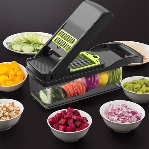 Multifunction Vegetable Slicer Set Kitchen Fruit Grater Set Stainless Steel Plastic Shredder Chopper Kit Fruit Vegetable Tools