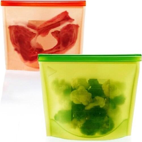 Reusable Silicone Food Storage Bag Leak Freezer Bag Fruit Lunch Box Translucent Frosted Peva Food Storage Leakproof Freezer Bag
