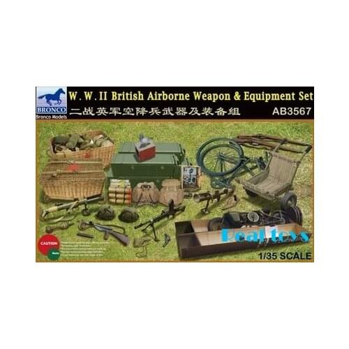 Bronco model AB3567 1 /35 SCALE military models#AB3567 WWII British Airborne Weapon & Equipment Set plastic model kit