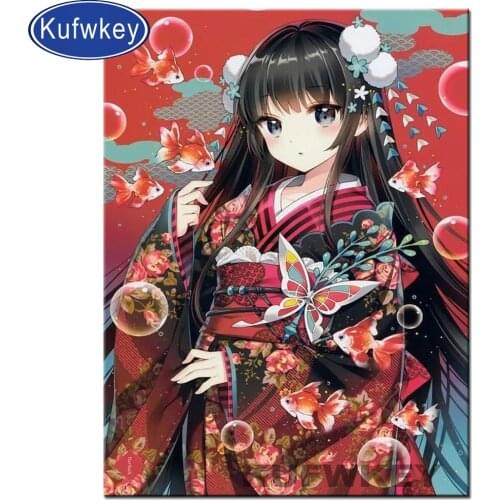 Cartoon girl diamond Mosaic diy diamond painting cross stitch 3d japanese fairy Full square/round drill decor home