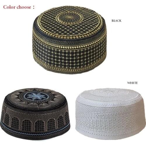 Male Black Muslim Hats Barts Arabic Turkish Topi Kufi Hat Je Kippah Namaz Men Islam Caps Turbante Turco Hombre Kippot Bonnet