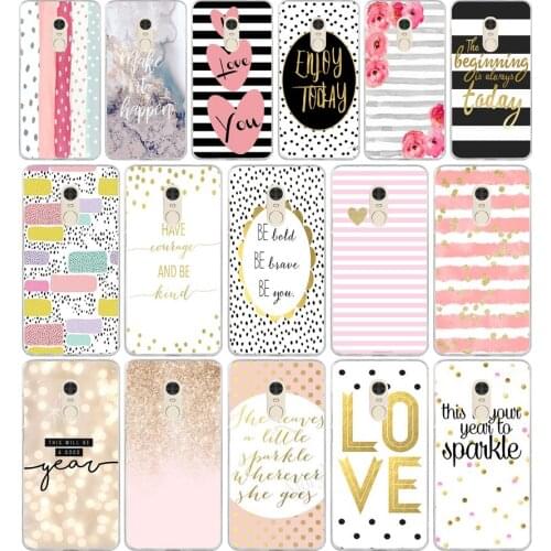313FG black white stripes gold love Soft Silicone Tpu Cover phone Case for xiaomi redmi 7 7a note 4A 4X 6 Pro 6A 7