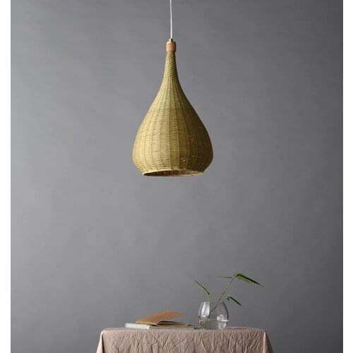 Natural bamboo lanterns pendant lights creative garden living room restaurant clothing store decorated pendant lamps ZA zb41